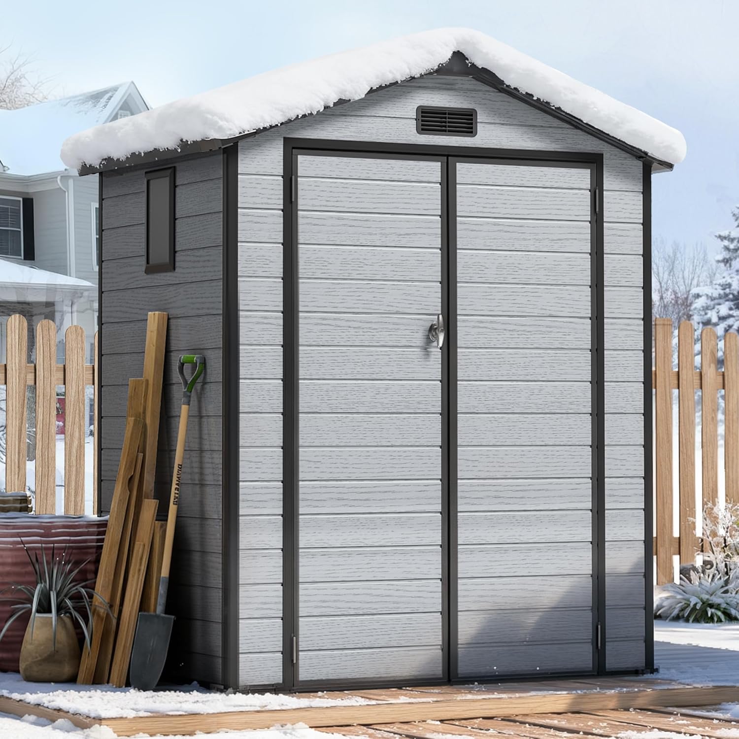 Outdoor Furniture Designer - 6X4 FT Outdoor Shed, Plastic Storage