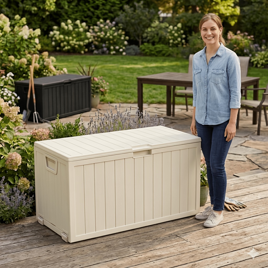 Outdoor Furniture With Storage - 75/35 Gallon Outdoor Storage Box Waterproof
