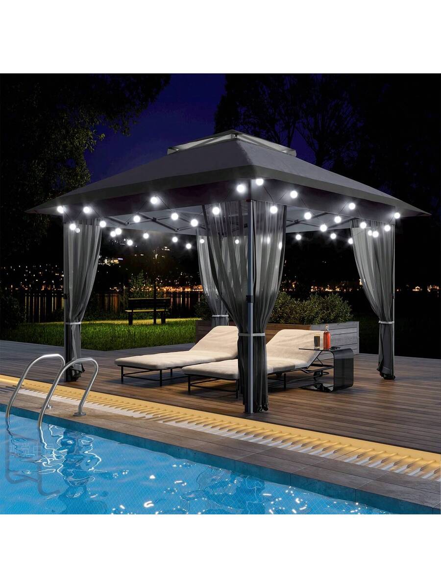 Gazebo Pop Up - 12x12ft Pop-Up Gazebo With Double Roof