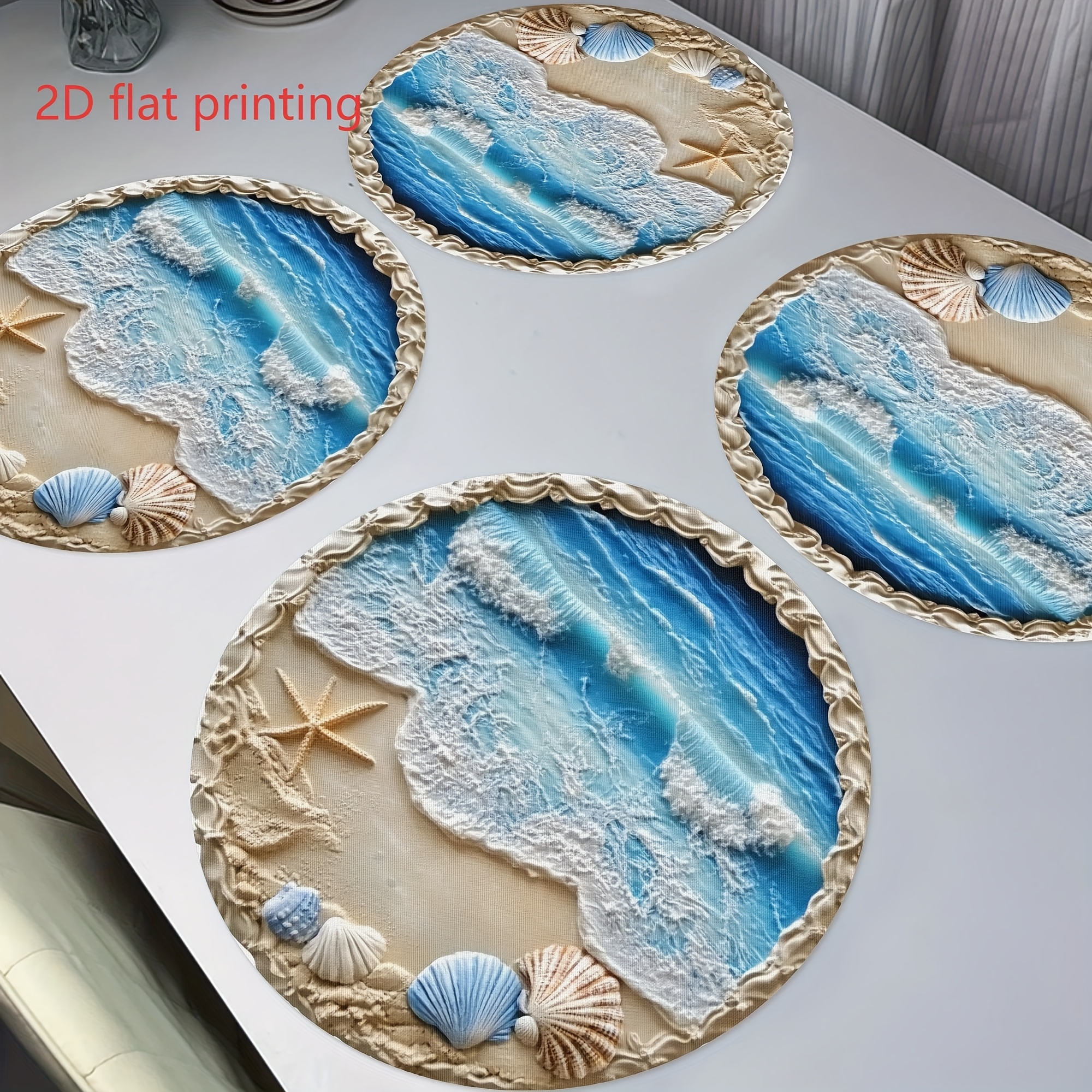 Outdoor Furniture Designer - VIKAMA Seaside Resort Wave-Patterned Placemat Beach