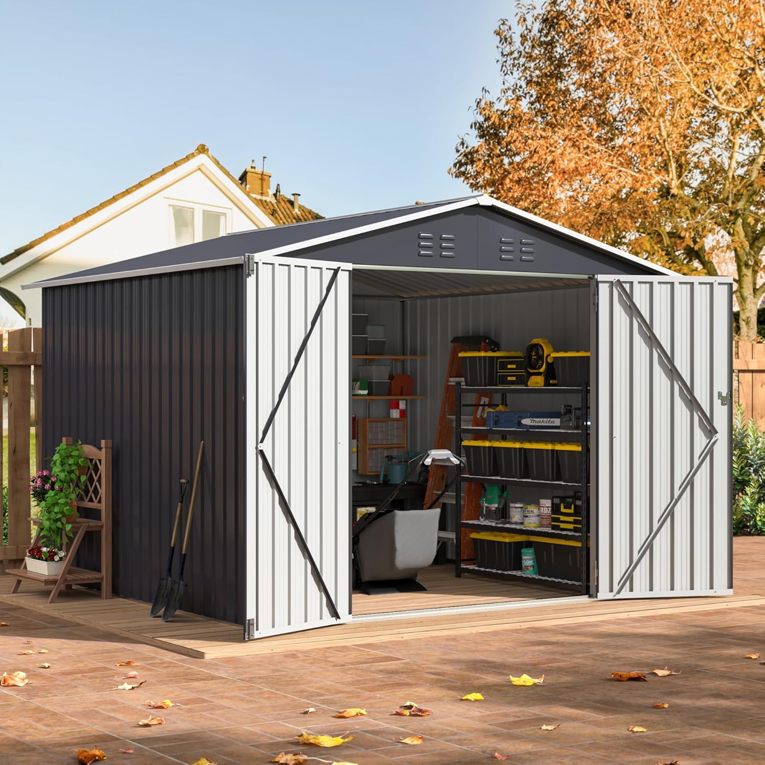 Outdoor Furniture Designer - 8x8 FT Outdoor Storage Shed, Utility