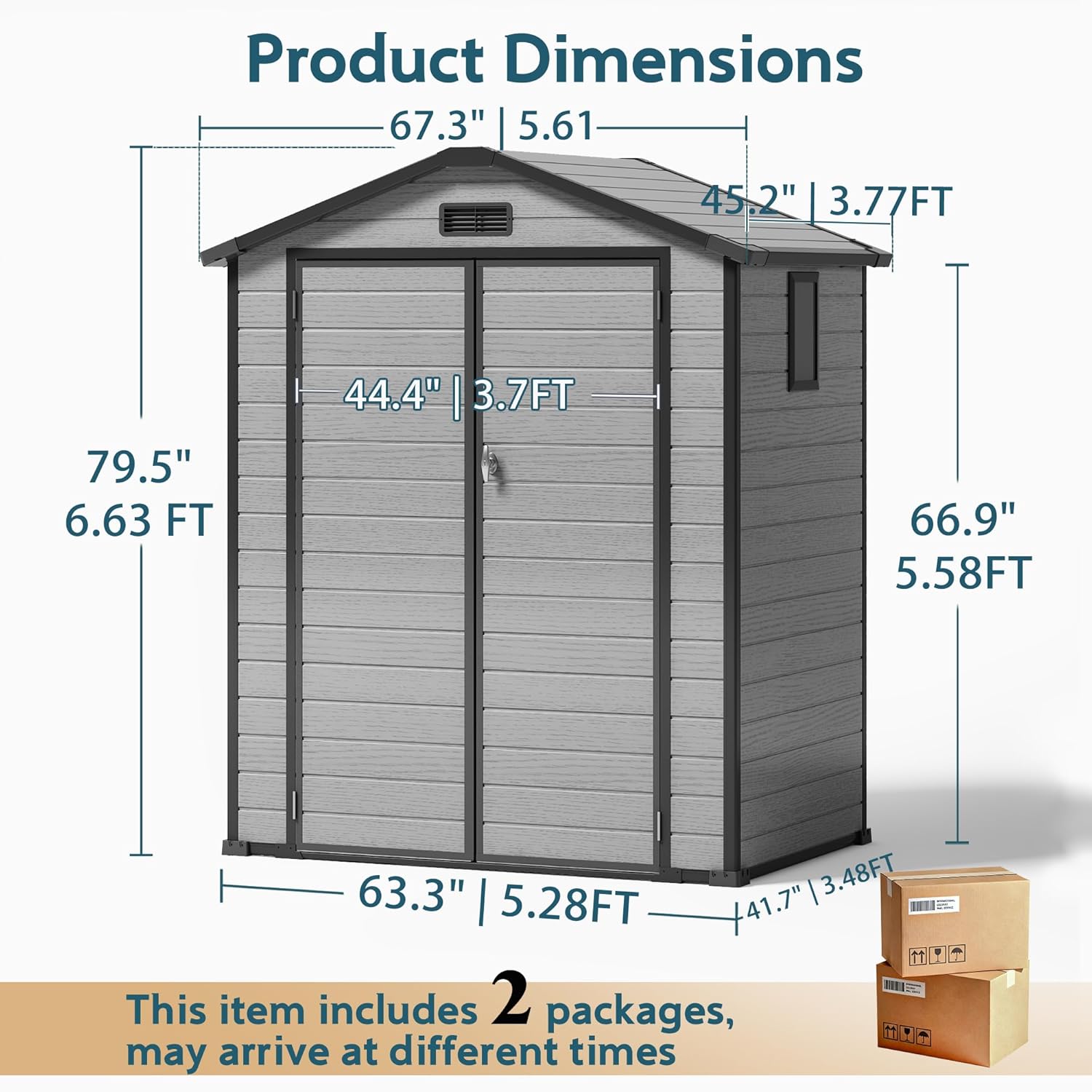6X4 FT Outdoor Shed, Plastic S - Outdoor Furniture Designer incelemesi ve fiyatı