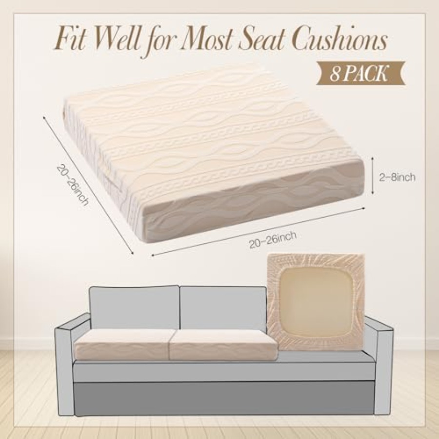 8Pcs Stretch Patio Cushion Cov - Outdoor Furniture Patio incelemesi ve fiyatı