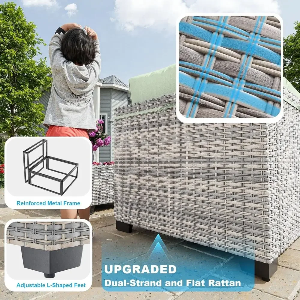 9-Piece Outdoor Sectional Pati - Outdoor Furniture Green incelemesi ve fiyatı