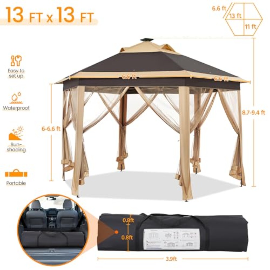 Backyard garden lawn gazebo te - Gazebo Pop Up incelemesi ve fiyatı
