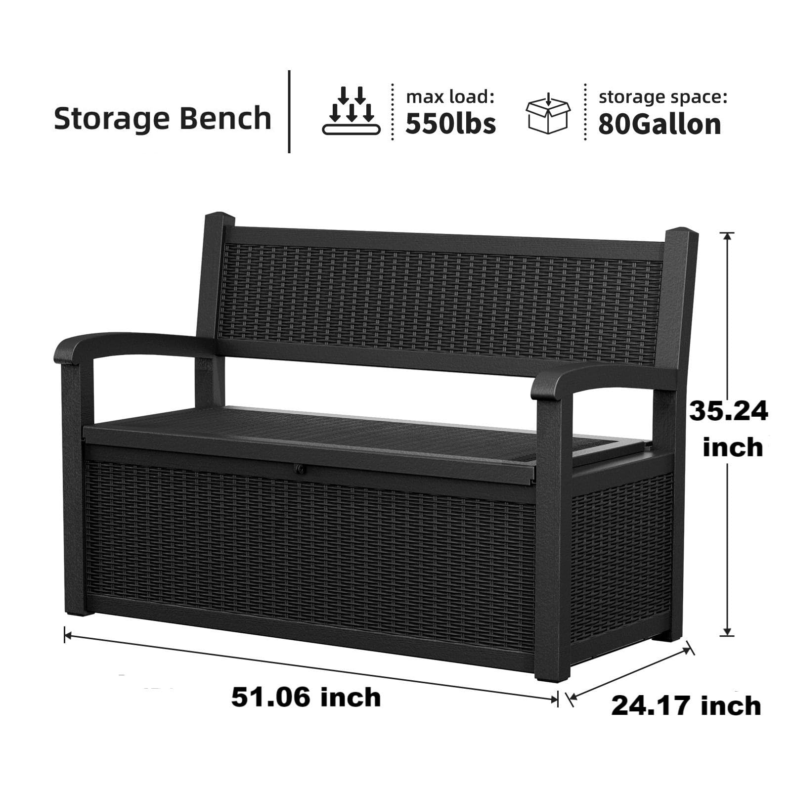 80 Gallon Outdoor Storage Benc - Outdoor Furniture With Storage incelemesi ve fiyatı