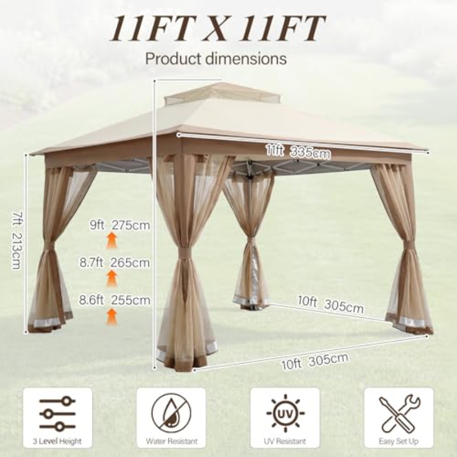 11x11 Pop Up Gazebo for patio  - Gazebo Pop Up incelemesi ve fiyatı