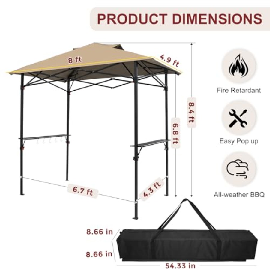 Outdoor BBQ gazebo, aluminum f - Gazebo Pop Up incelemesi ve fiyatı