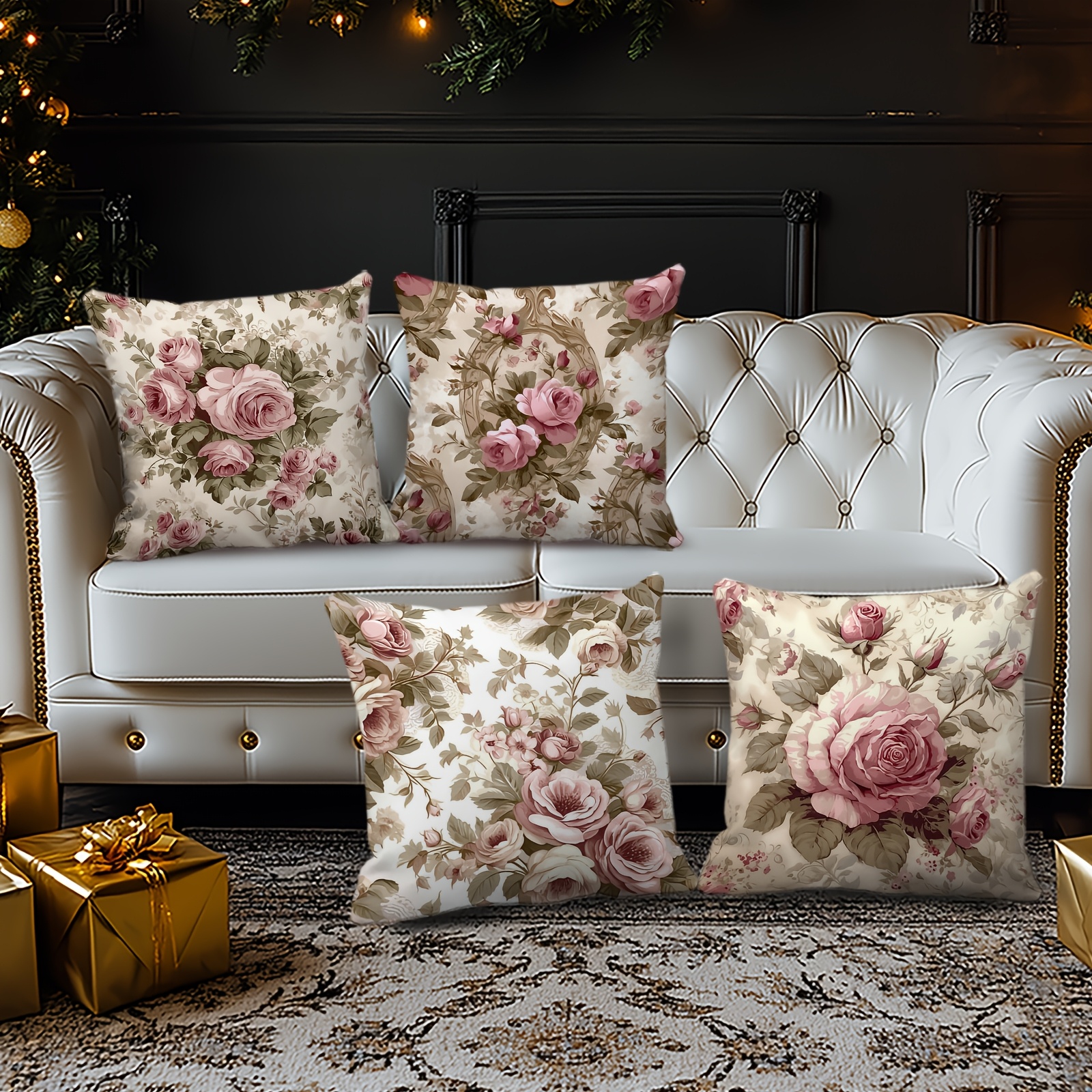 4pcs Traditional Floral Pillow - Outdoor Furniture Green incelemesi ve fiyatı