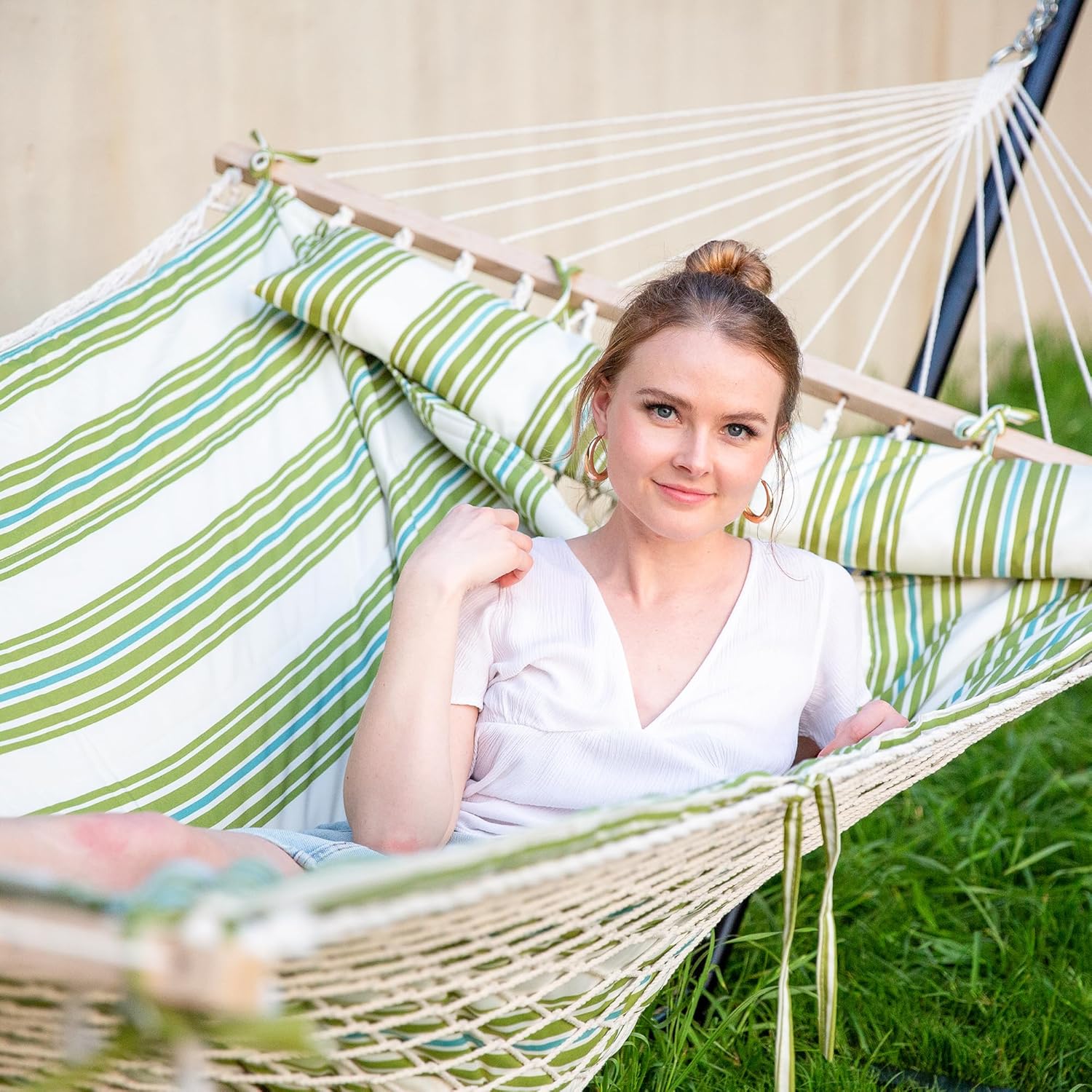 Portable 2 Person Hammock with - Outdoor Furniture Green incelemesi ve fiyatı