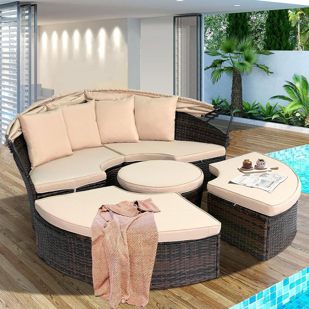 Outdoor Patio Round Daybed wit - Outdoor Furniture Patio incelemesi ve fiyatı