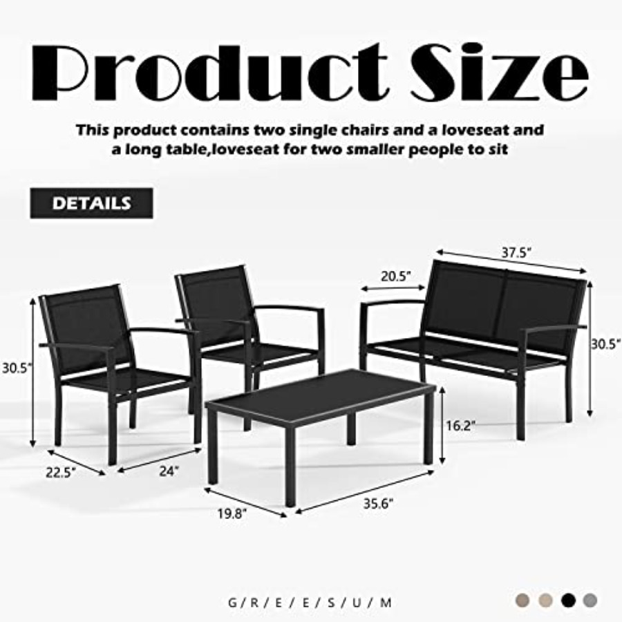 Greesum 4 Pieces Patio Furnitu - Outdoor Furniture Patio incelemesi ve fiyatı