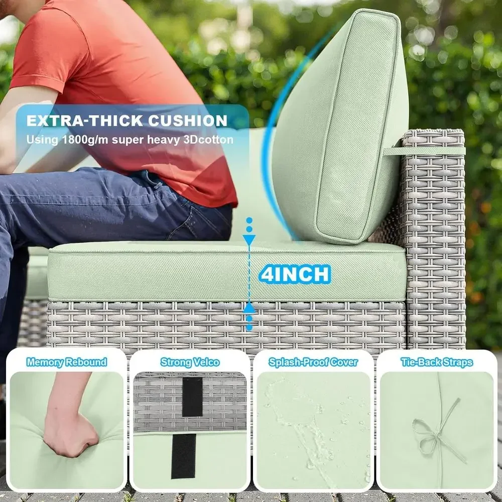9-Piece Outdoor Sectional Pati - Outdoor Furniture Green incelemesi ve fiyatı