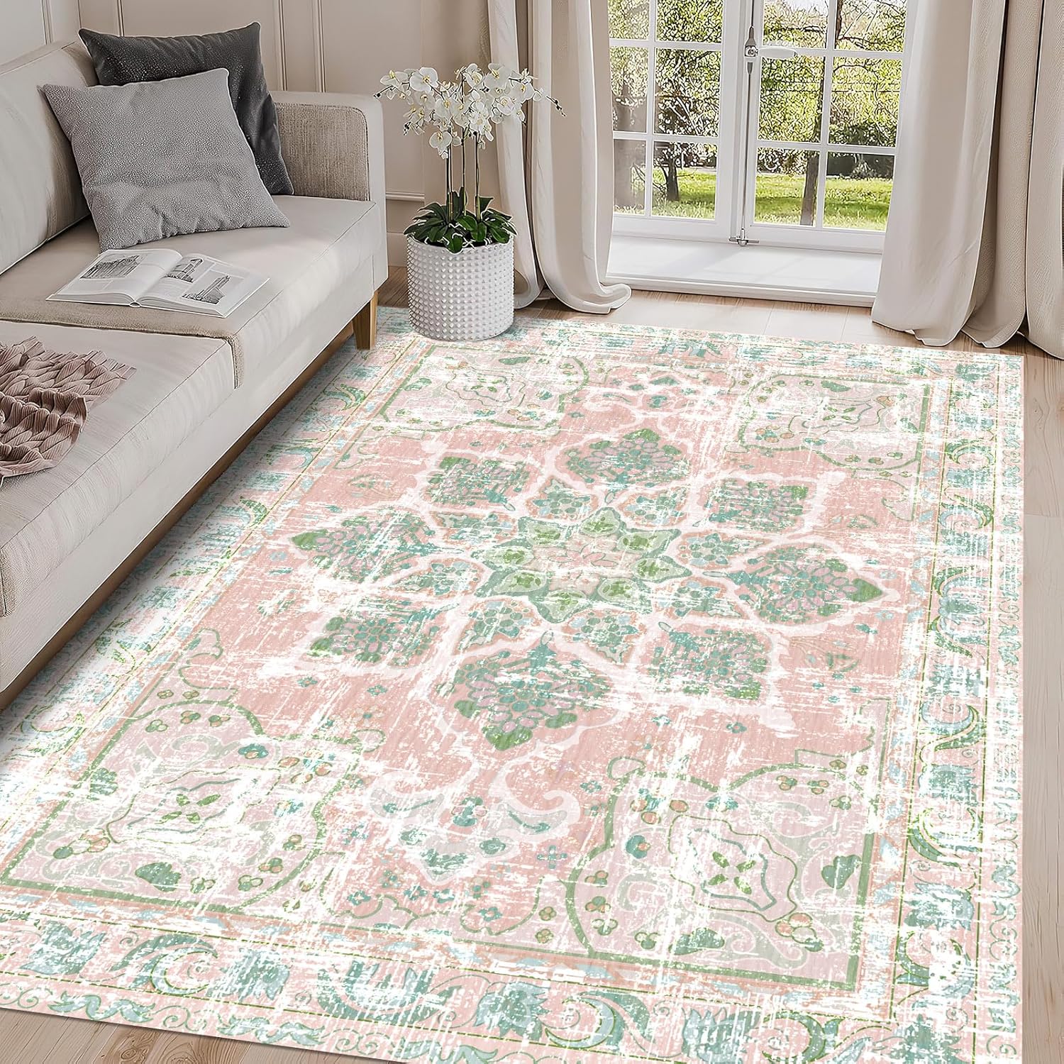 Bohemian Retro Pink Green Flor - Outdoor Furniture Green incelemesi ve fiyatı