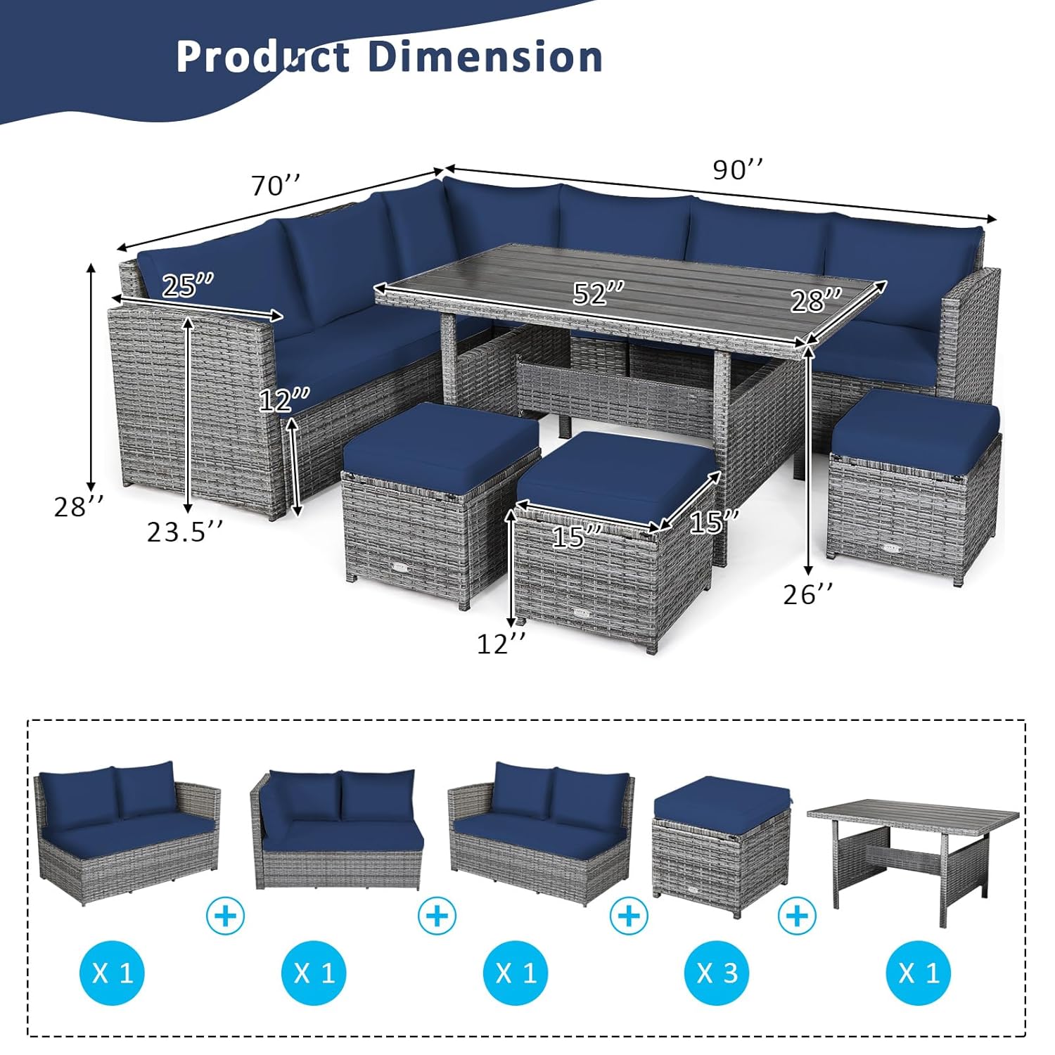 7 Piece All Weather Wicker Pat - Outdoor Furniture Europe incelemesi ve fiyatı