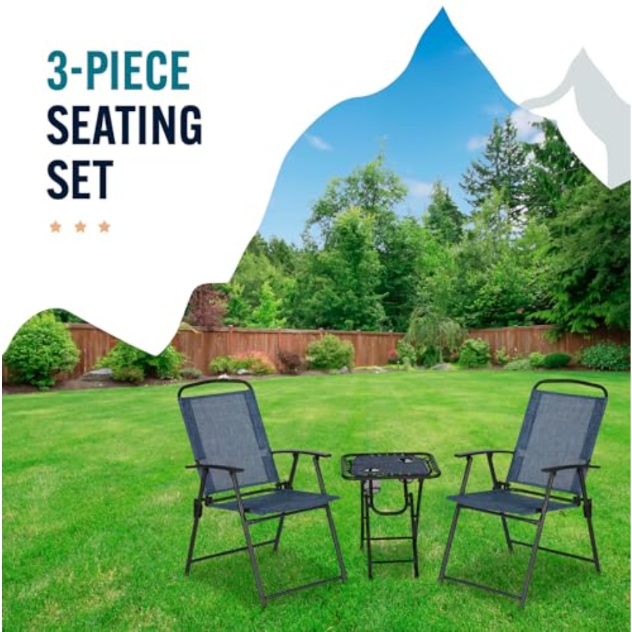 Trapper's Peak 3-Piece Folding - Outdoor Furniture Patio incelemesi ve fiyatı