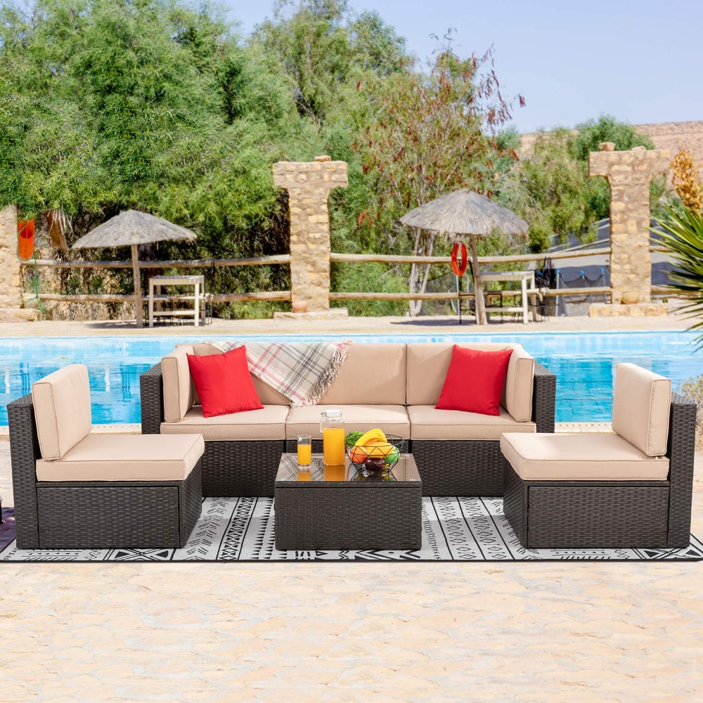 6-Seat PE Rattan Sectional Sof - Outdoor Furniture Europe incelemesi ve fiyatı