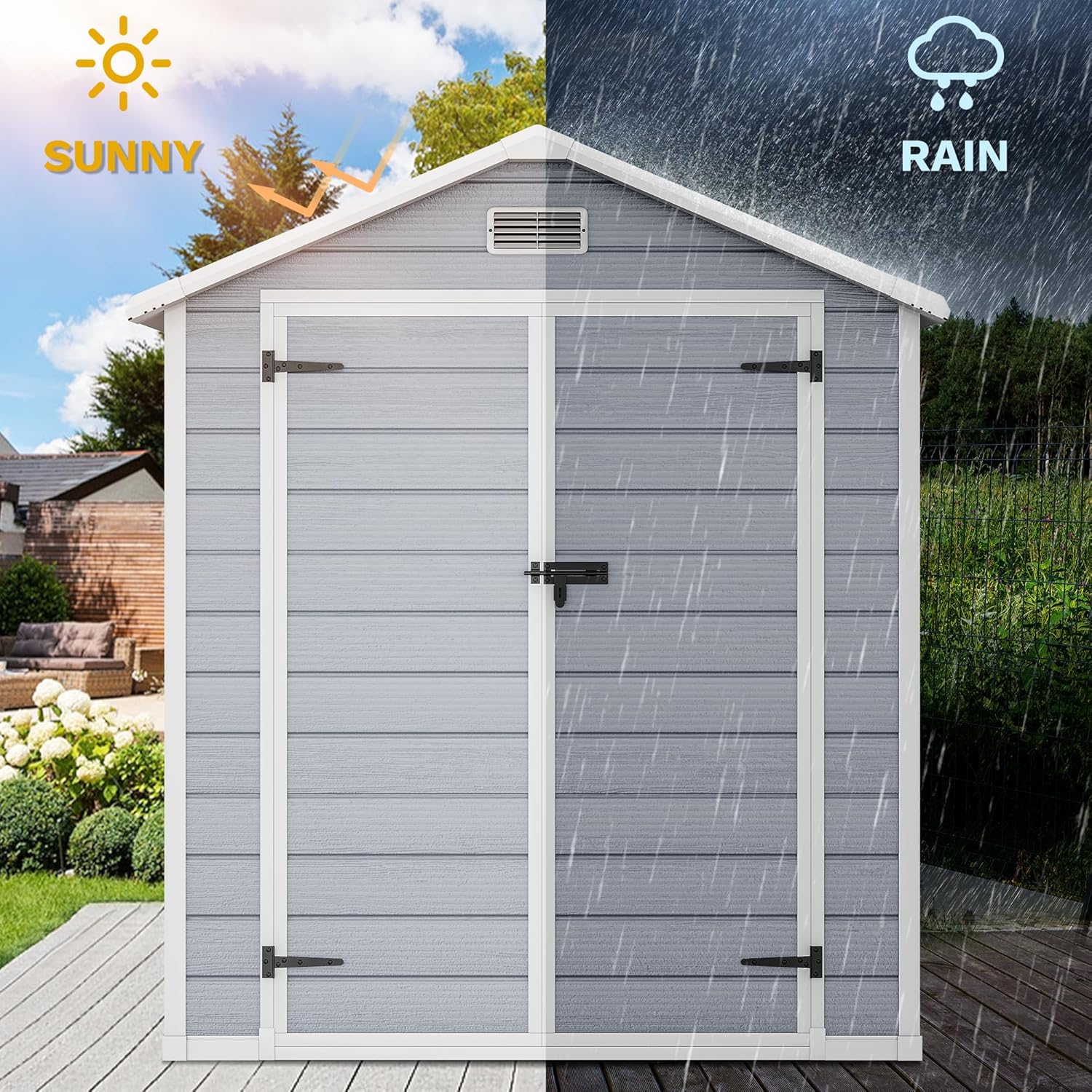 6x4.4 FT Outdoor Resin Storage - Outdoor Furniture With Storage incelemesi ve fiyatı