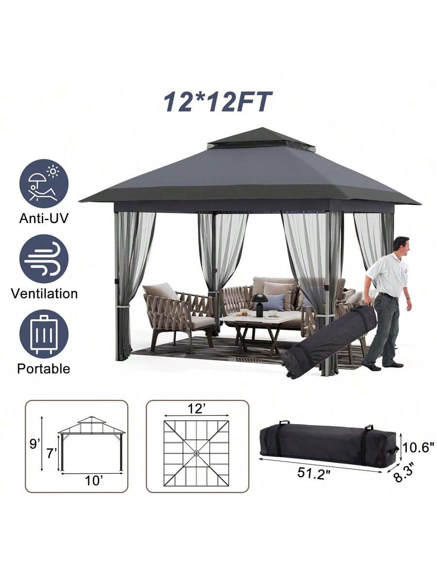 12x12ft Pop-Up Gazebo With Dou - Gazebo Pop Up incelemesi ve fiyatı