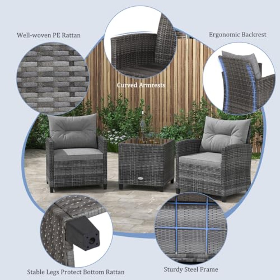 KOTEK 3 Piece Patio Furniture  - Outdoor Furniture Patio incelemesi ve fiyatı