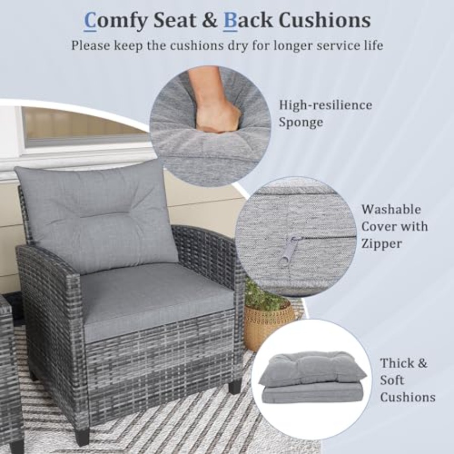 KOTEK 3 Piece Patio Furniture  - Outdoor Furniture Patio incelemesi ve fiyatı