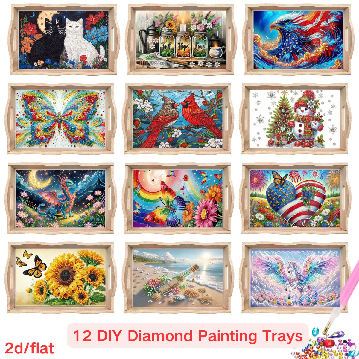 A diamond-painted square tray  - Outdoor Furniture Designer incelemesi ve fiyatı