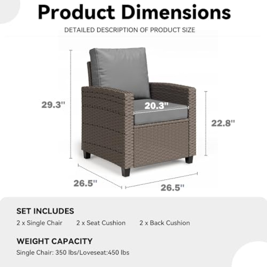2 Pieces Patio Furniture Set O - Outdoor Furniture Patio incelemesi ve fiyatı