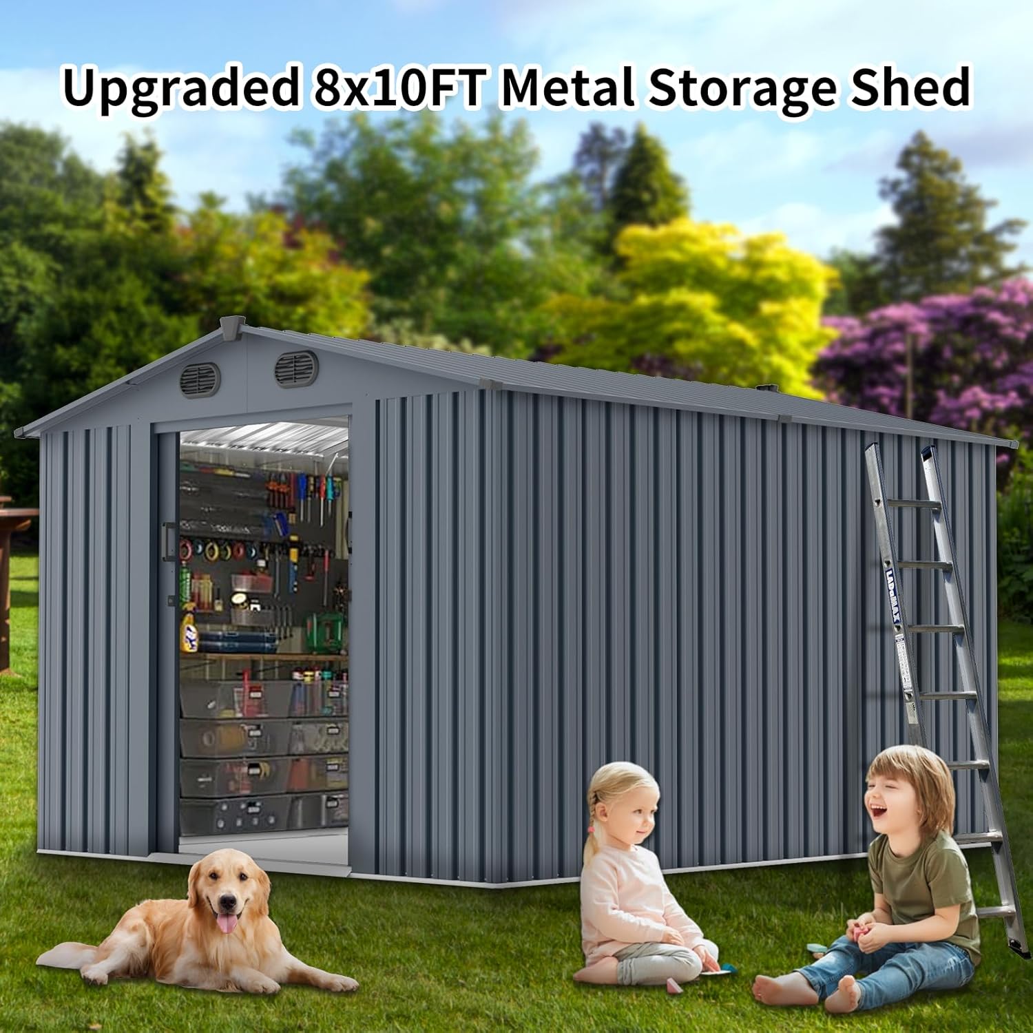 Outdoor Storage Shed 8x10 FT w - Outdoor Furniture With Storage incelemesi ve fiyatı