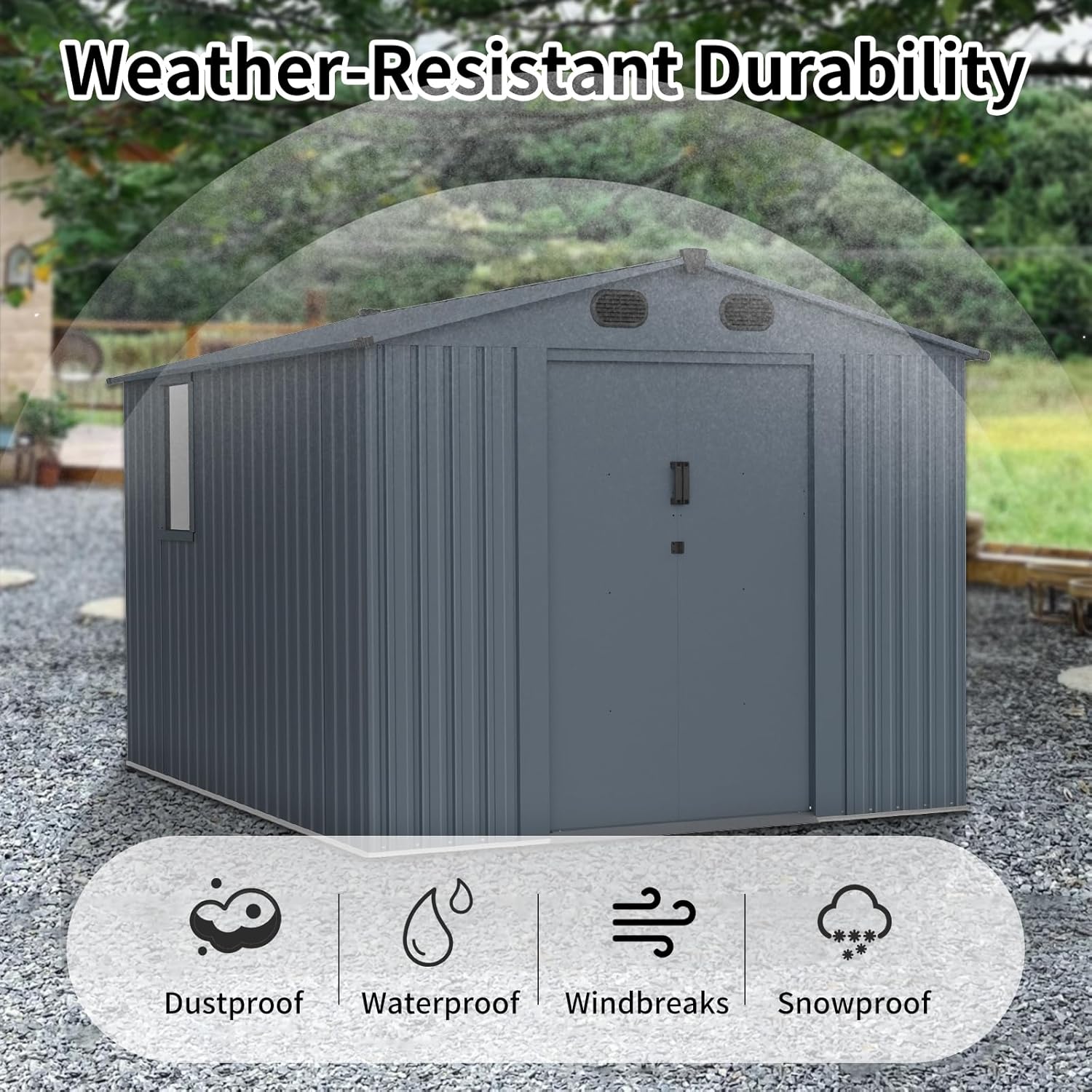 Outdoor Storage Shed 8x10 FT w - Outdoor Furniture With Storage incelemesi ve fiyatı