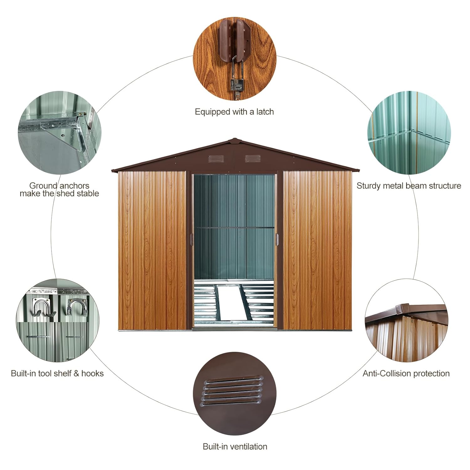8x10 FT Outdoor Storage Shed,  - Outdoor Furniture With Storage incelemesi ve fiyatı