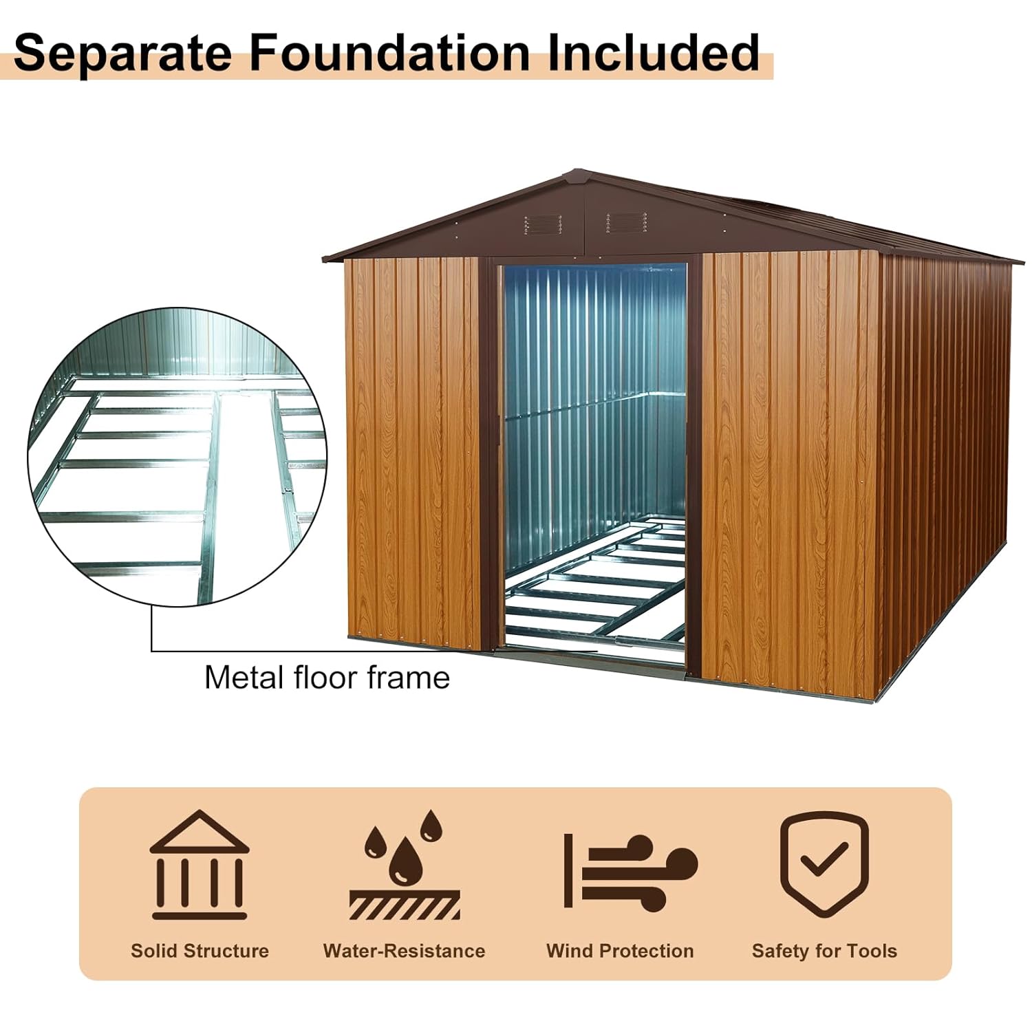 8x10 FT Outdoor Storage Shed,  - Outdoor Furniture With Storage incelemesi ve fiyatı