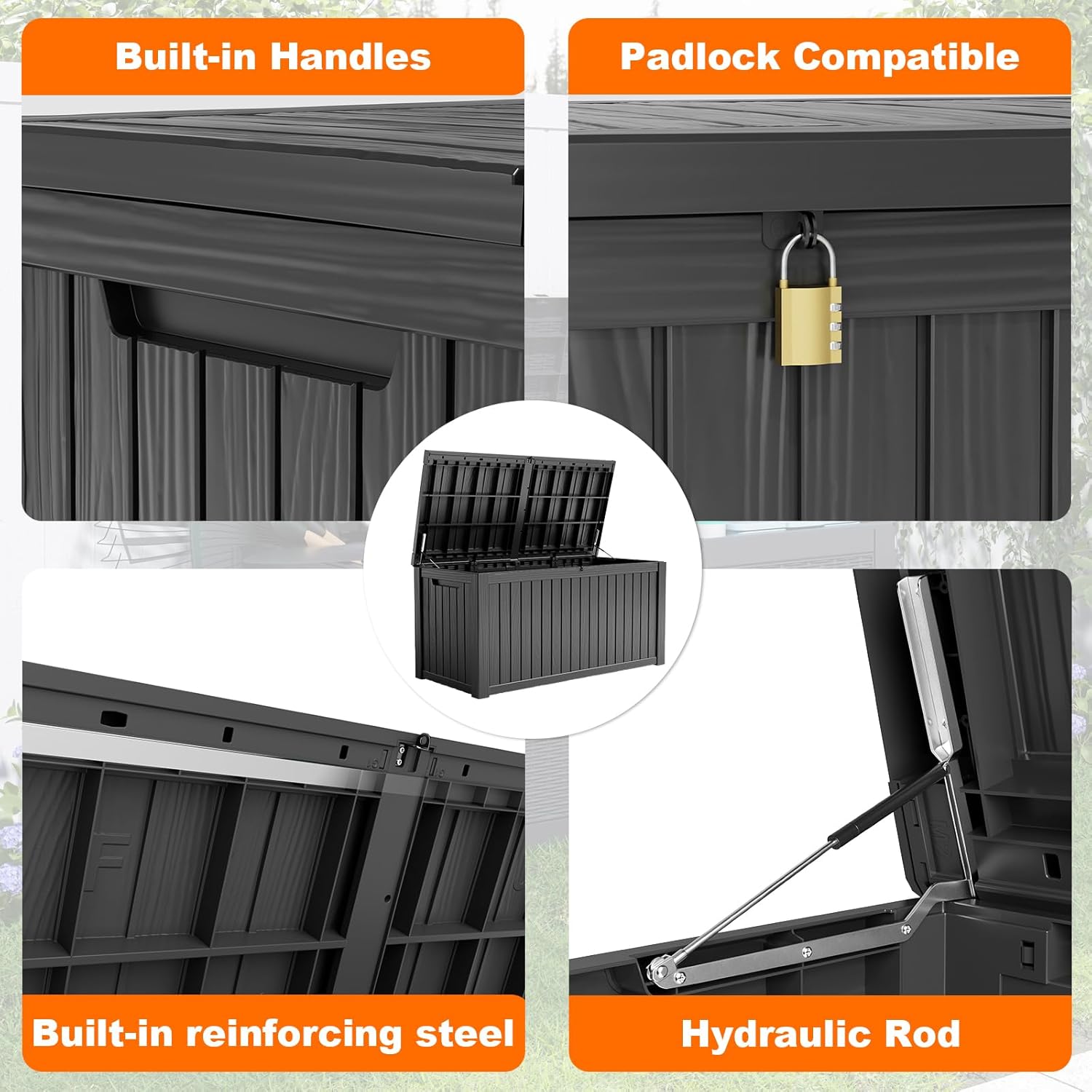 180Gal Lockable Resin Deck Box - Outdoor Furniture With Storage incelemesi ve fiyatı