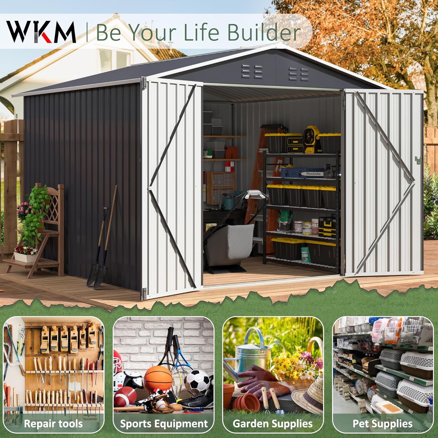 8x8 FT Outdoor Storage Shed, U - Outdoor Furniture Designer incelemesi ve fiyatı